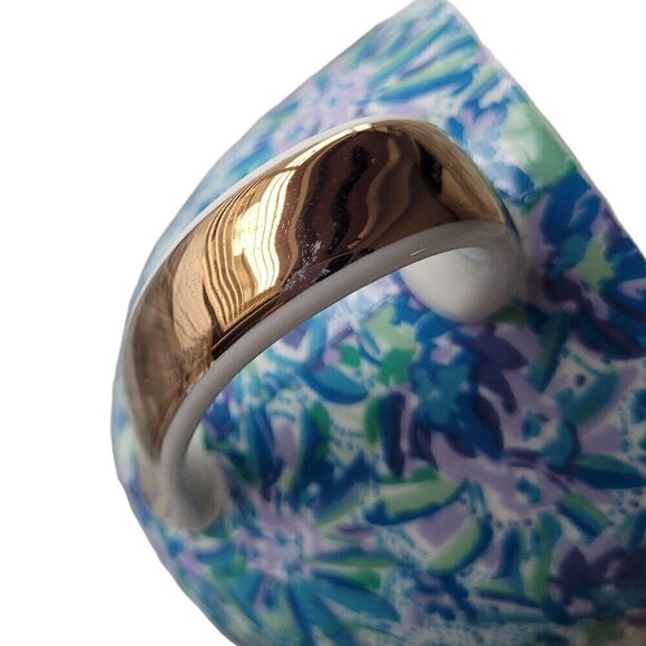 Lilly Pulitzer Tea Coffee Mug Blue Purple Floral Abstract - Picture 7 of 9